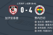 费内巴切4-0大胜加济安泰普，阿奇-布朗1传1射，多热莱斯-内内建功